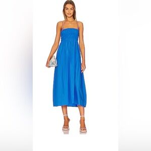 Faithfull the Brand Marieka Midi dress in Pacific Blue